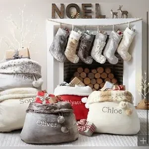 Restoration Hardware Santa Sack embroidered “Charlie”